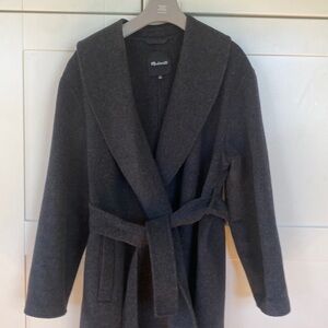 Madewell wrap charcoal coat